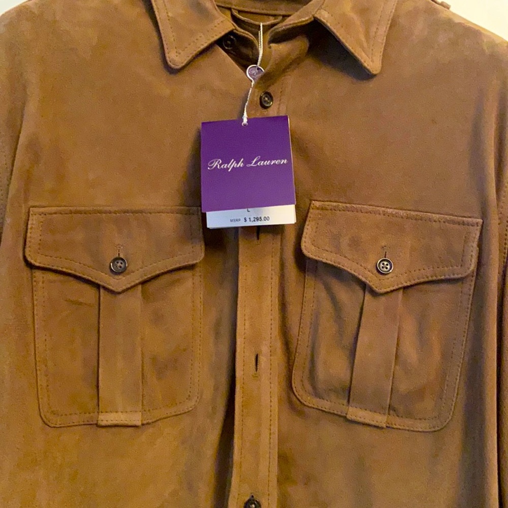 Purple Label Ralph Lauren Suede Button Down